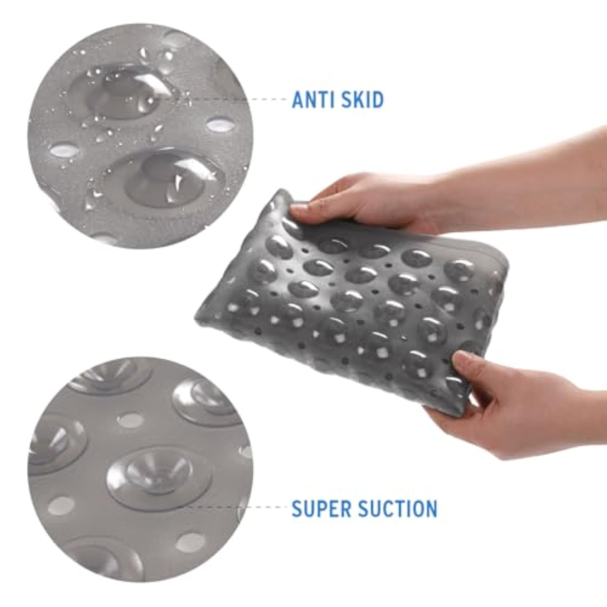 Medium Non-Slip Shower Bath Mat with Suction Cups